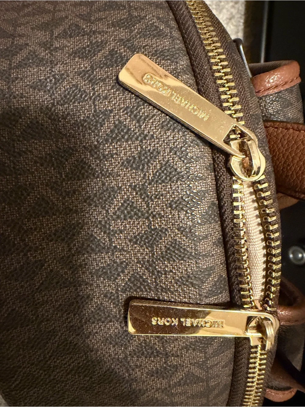 Michael Kors Brown Signature Logo Backpack